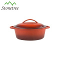 Cheap Oval Shaped Cast Iron Enamel Casserole With Lid